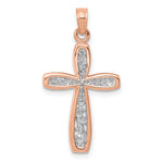 14K Rose w/ White Rhodium Filigree Center Border