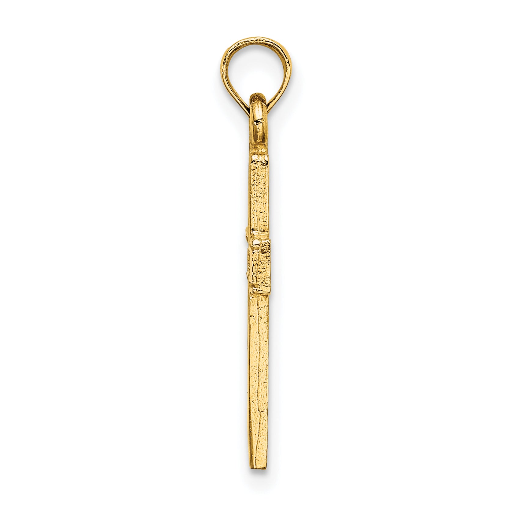 14K Polished and Cut-Out Cross Charm