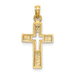 14K Polished and Cut-Out Cross Charm