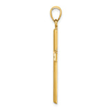 14K Polished Beaded Cross Charm
