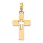 14K Polished Cut-Out Cross Charm