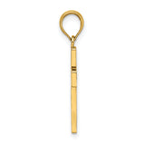 14K Polished Cut-Out Cross Charm
