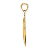 14K Polished Beveled Cross w/ Round Tips Charm
