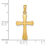 14K Polished Beveled Cross w/ Round Tips Charm
