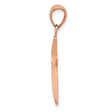 14K Rose Gold Polished Beveled Cross w/ Round Tips Charm