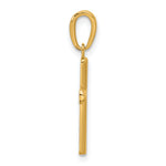 14K Polished Beveled Cross w/ Round Tips Charm