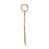 14K D/C w/ Beaded Edge Cross Charm