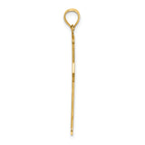 14K Arrow Tip Cross W/ Cross Accents Charm