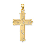 14K Arrow Tip Cross W/ Cross Accents Charm