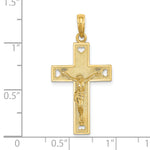 14K Cut-Out Heart w/I LOVE JESUS on Reverse Crucifix Charm