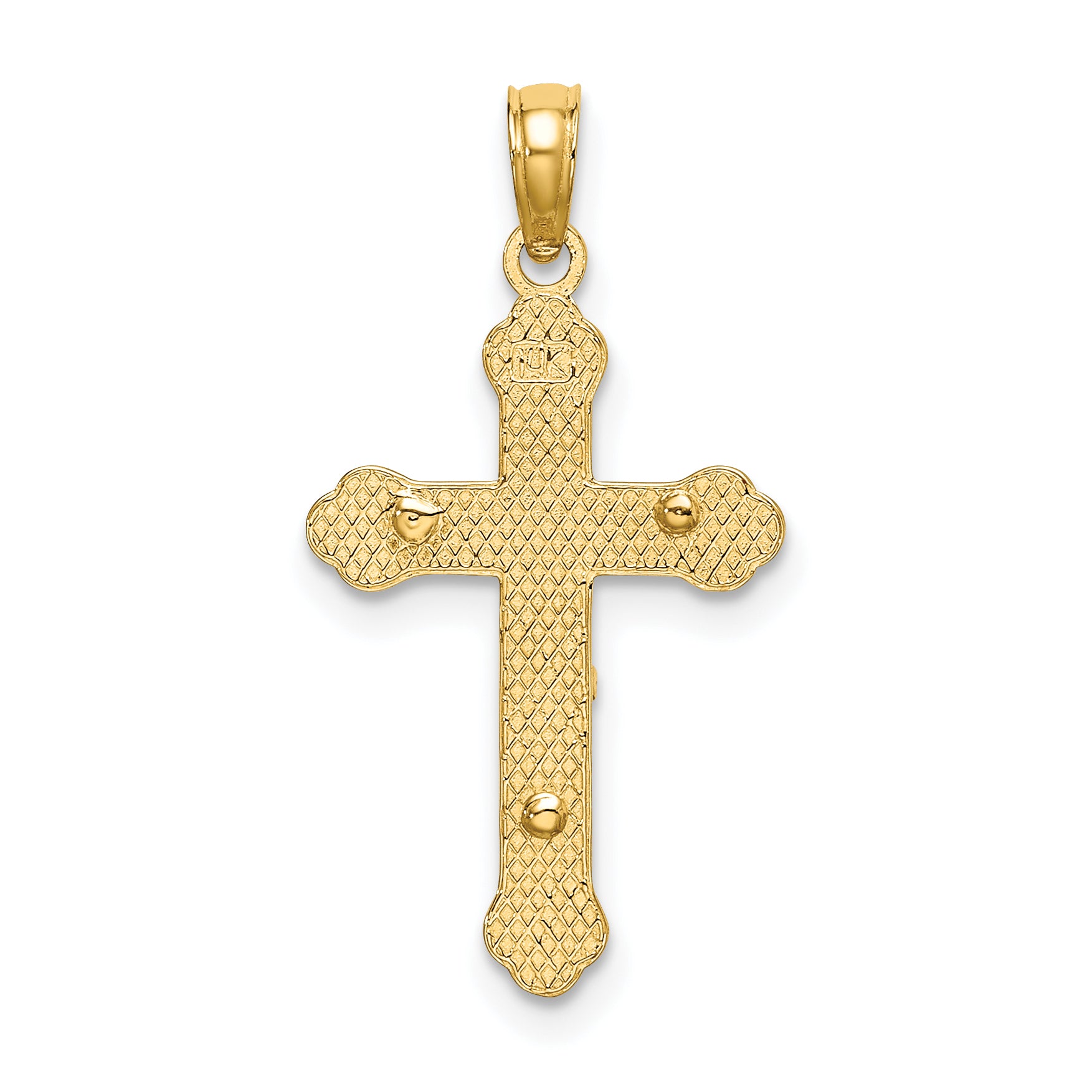 14K Inri Crucifix W/ Scroll Tips Charm