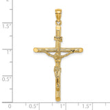 14K Textured Crucifix Charm