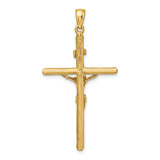 14K Textured Crucifix Charm