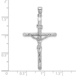 14K White Gold Textured Crucifix Charm