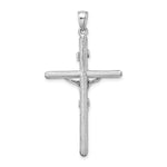 14K White Gold Textured Crucifix Charm