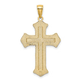 14K 2-D Filigree Center Block Cross Charm