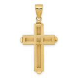 14k Beveled Cross Pendant