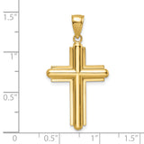 14k Beveled Cross Pendant