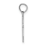 14K White Gold Polished Beveled Cross w/ Round tips Charm