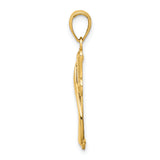 14K Cross With Drape Charm