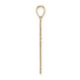 14K Textured and Beaded Edge Cross Charm