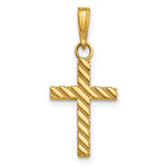 14K Beaded and Polished Cross Charm