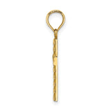 14K Beaded and Polished Cross Charm