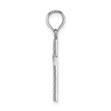 14K White Gold Beaded and Polished Cross Charm