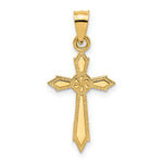 14K w/ Engraved Edges Cross Charm