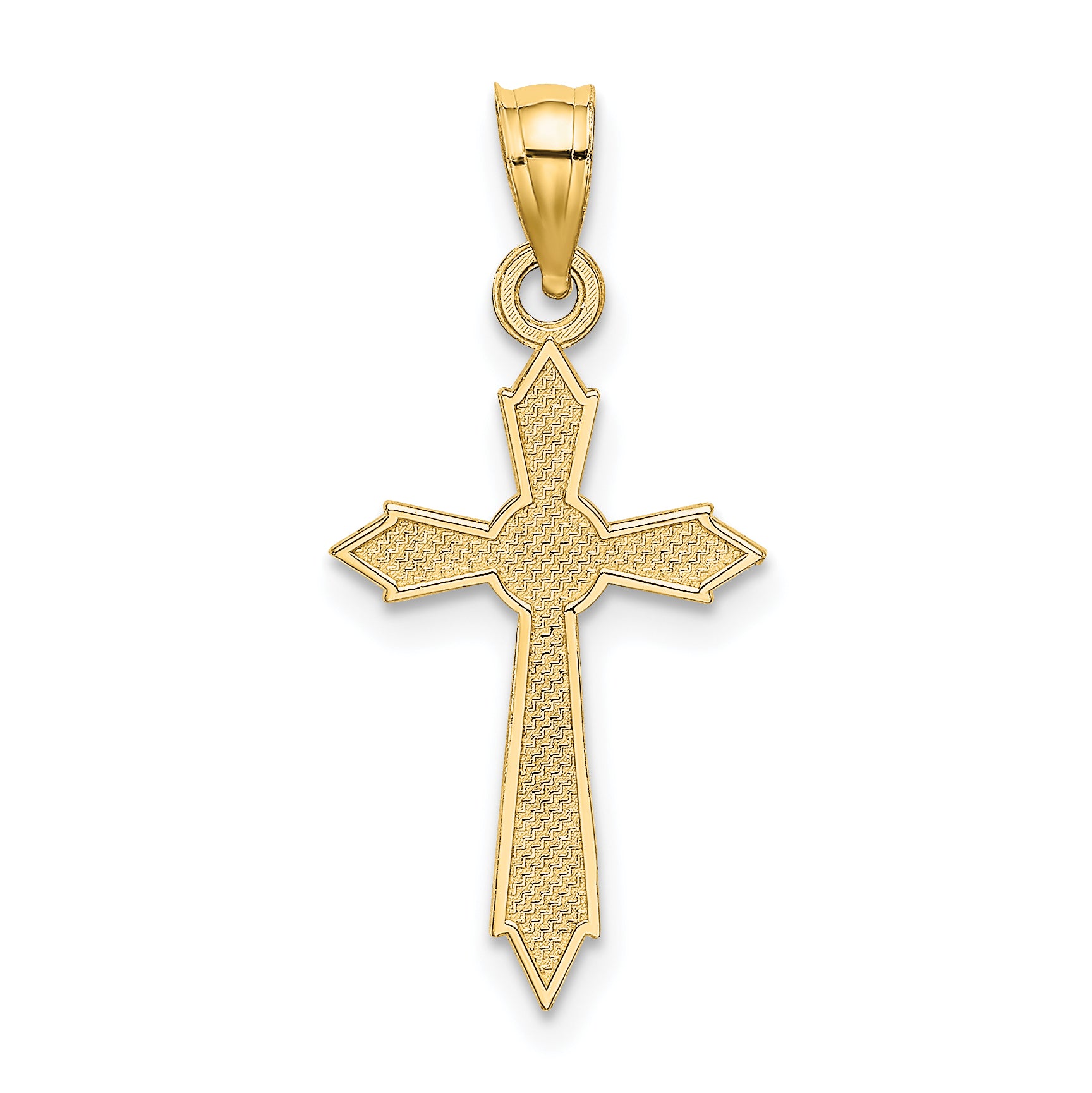 14K w/ Engraved Edges Cross Charm
