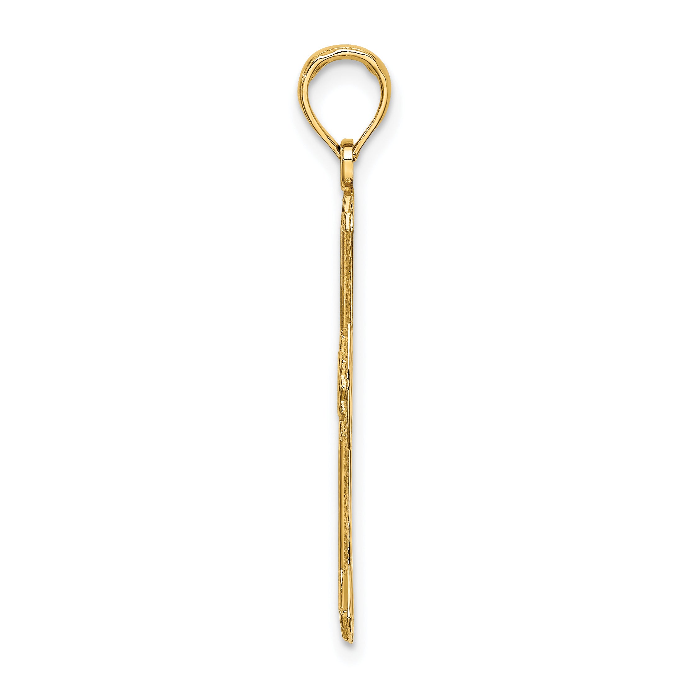 14K Textured and Cut-Out Cross Charm