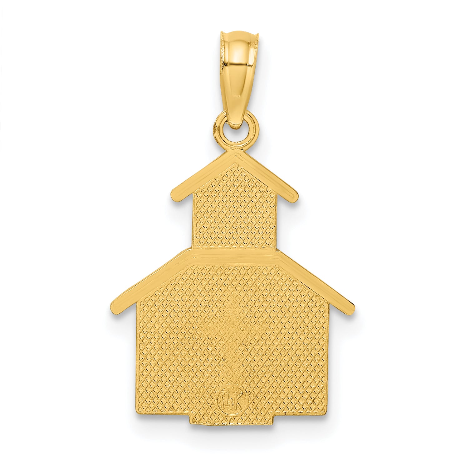 14K Church w/ Cross On Door Charm