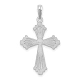 14K White Gold Cross w/ Heart Center Charm