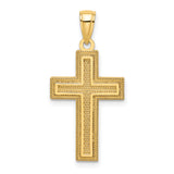 14K Block Cross Charm
