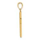 14K Block Cross Charm