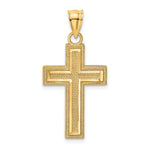 14K Block Cross Charm