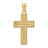 14K Block Cross Charm