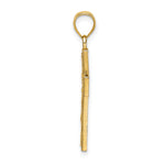 14K Block Cross Charm