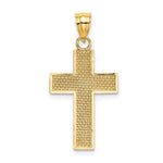 14K Block Cross Charm