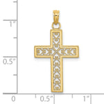14K Filigree Beaded Outline Cross Charm