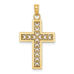 14K Filigree Beaded Outline Cross Charm