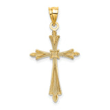 14K D/C Cross w/ Fancy Edges Charm