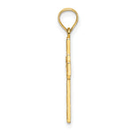 14K D/C Etched Cross Charm