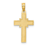 14K D/C Etched Cross Charm