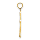 14K D/C Striped Cross Charm