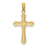 14K D/C Striped Cross Charm