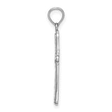 14K White Gold D/C Striped Cross Charm