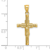 14K Beaded Accent Crucifix Charm