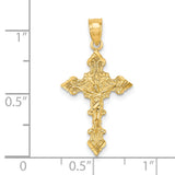 14K Crucifix W/ Fancy Edges Charm