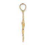 14K Crucifix W/ Fancy Tips Charm